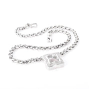 Vintage David Yurman Sterling Silver and Diamond Quatrefoil Pendant Necklace