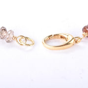 18K Gold Topaz and Diamond Beaded Trinket Necklace