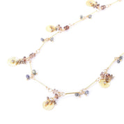 18K Gold Topaz and Diamond Beaded Trinket Necklace