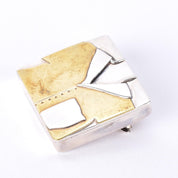 1980's Hand-Signed Sterling Silver and Brass Shirt Pendant/Brooches