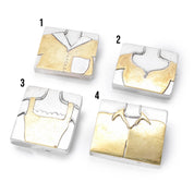 1980's Hand-Signed Sterling Silver and Brass Shirt Pendant/Brooches