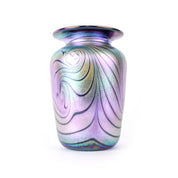 Signed 2002 Blown Art Glass Iridescent Vase