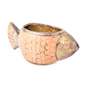 1970s David Stewart Lions Valley Fish Ceramic Planter Pot