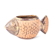 1970s David Stewart Lions Valley Fish Ceramic Planter Pot