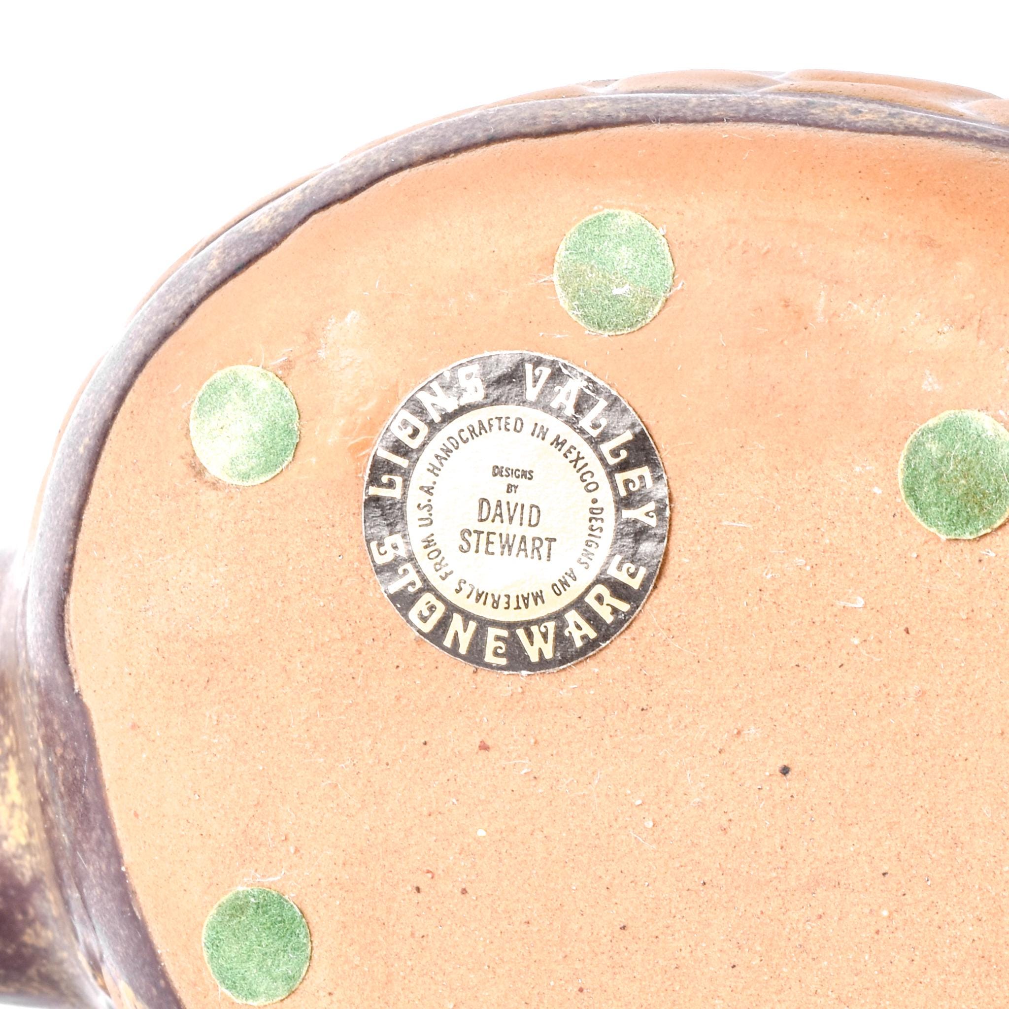 1970s David Stewart Lions Valley Fish Ceramic Planter Pot