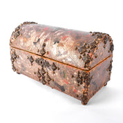 Vintage c. 1820 Venetian Japanese Style Leather Bound Jewelry Box