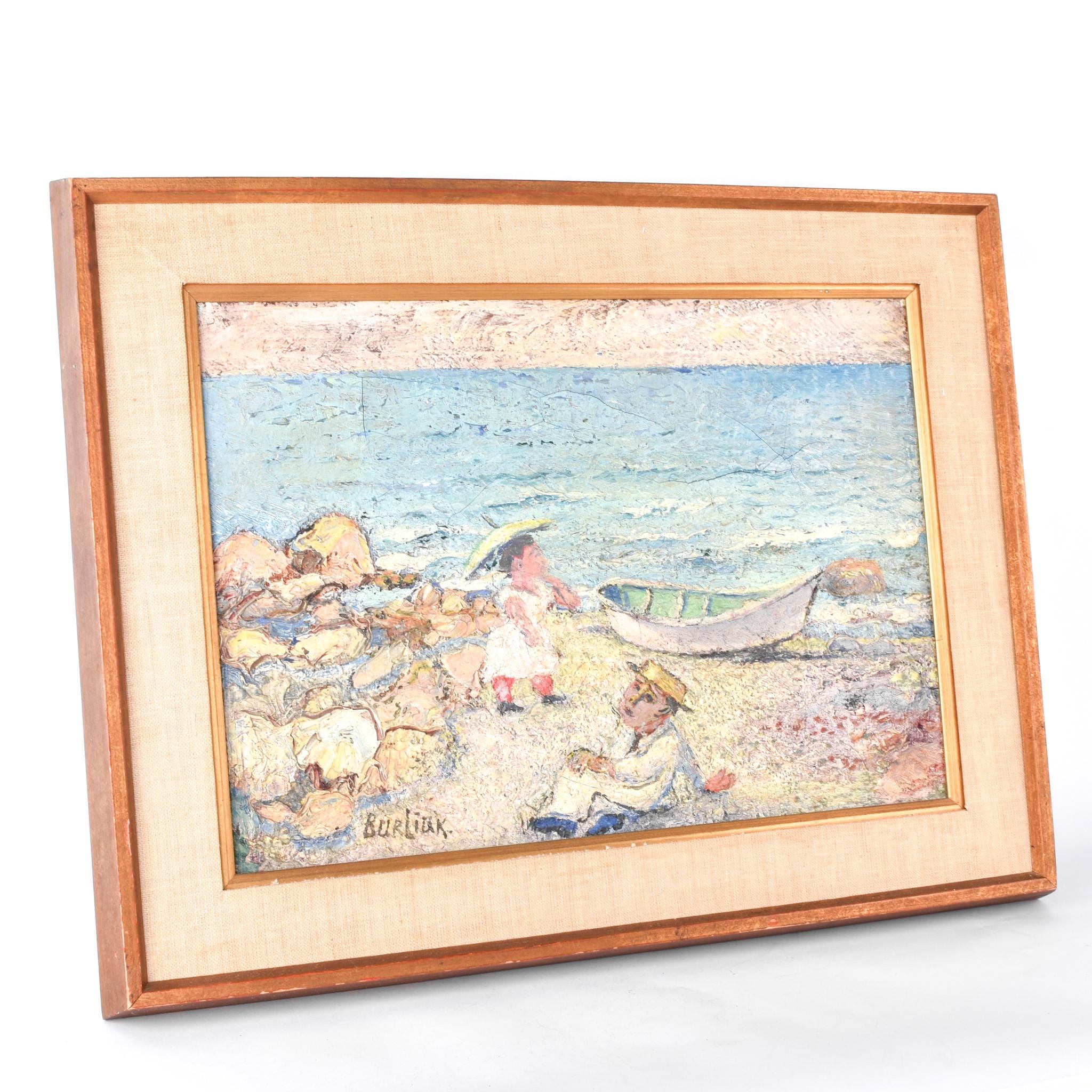 David Burliuk Unknown Title Original Oil Painting