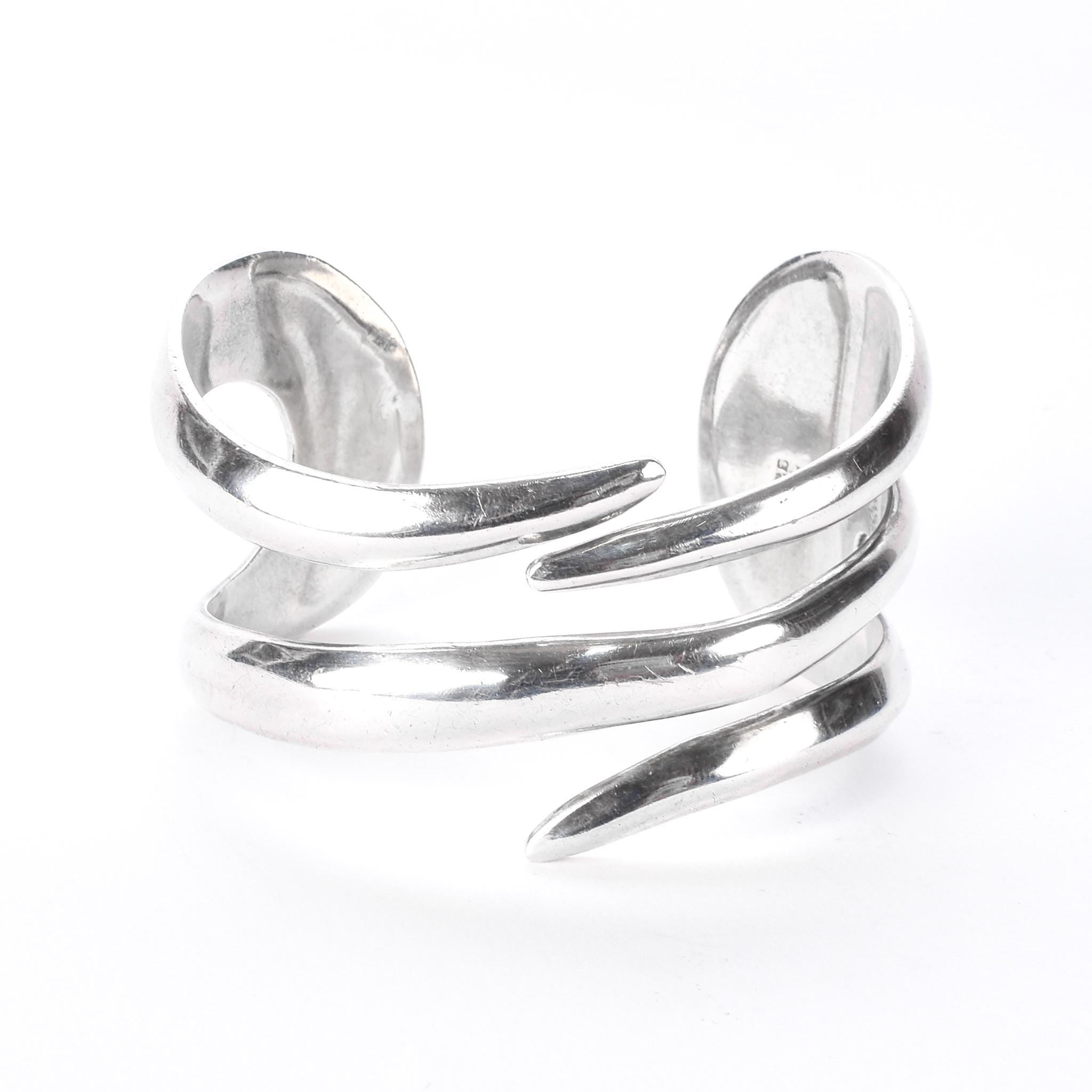 Taxco 925 Sterling Silver Modernist Cuff Bracelet