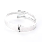 Taxco 925 Sterling Silver Hinged Modernist Turquoise Cuff Bracelet