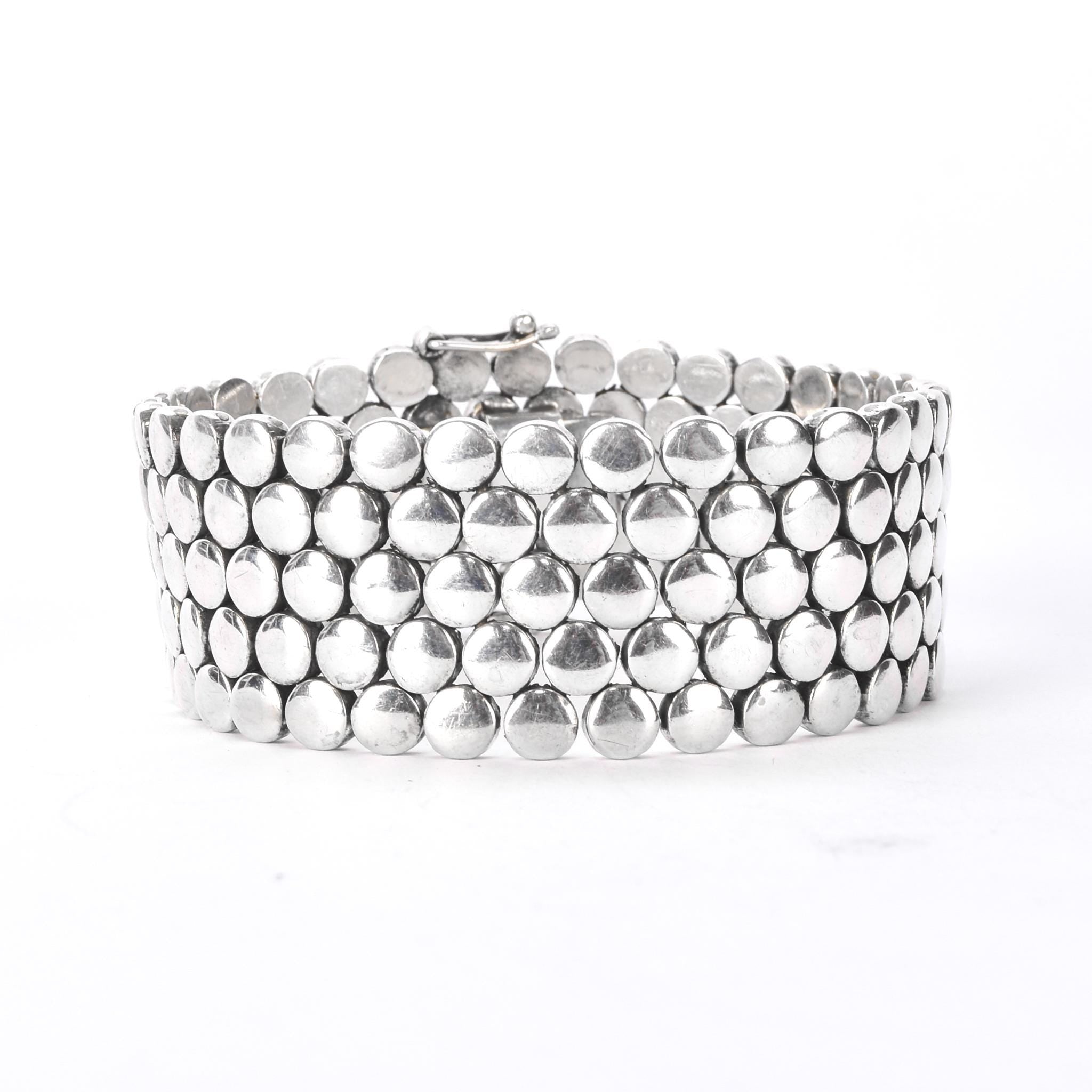 Sterling Silver Heavy-Weight Disk Link Bracelet