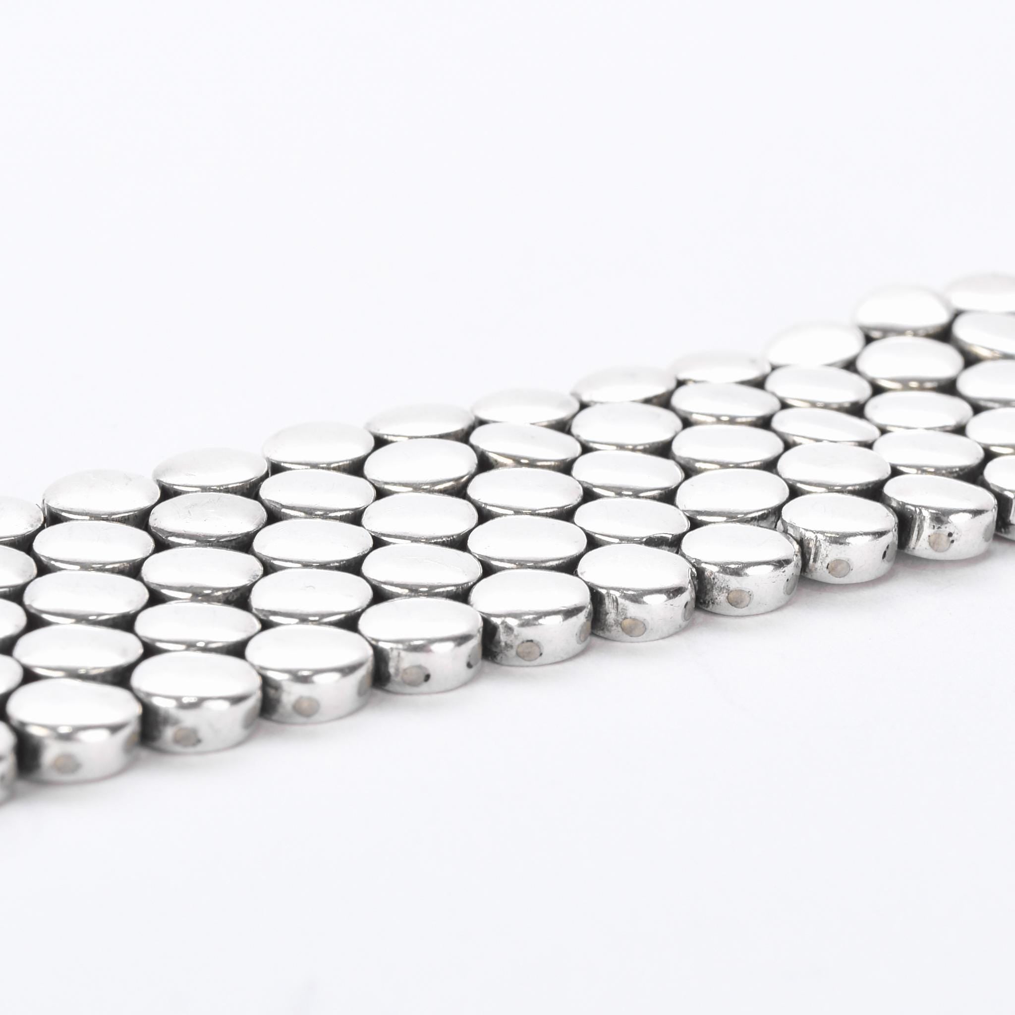 Sterling Silver Heavy-Weight Disk Link Bracelet