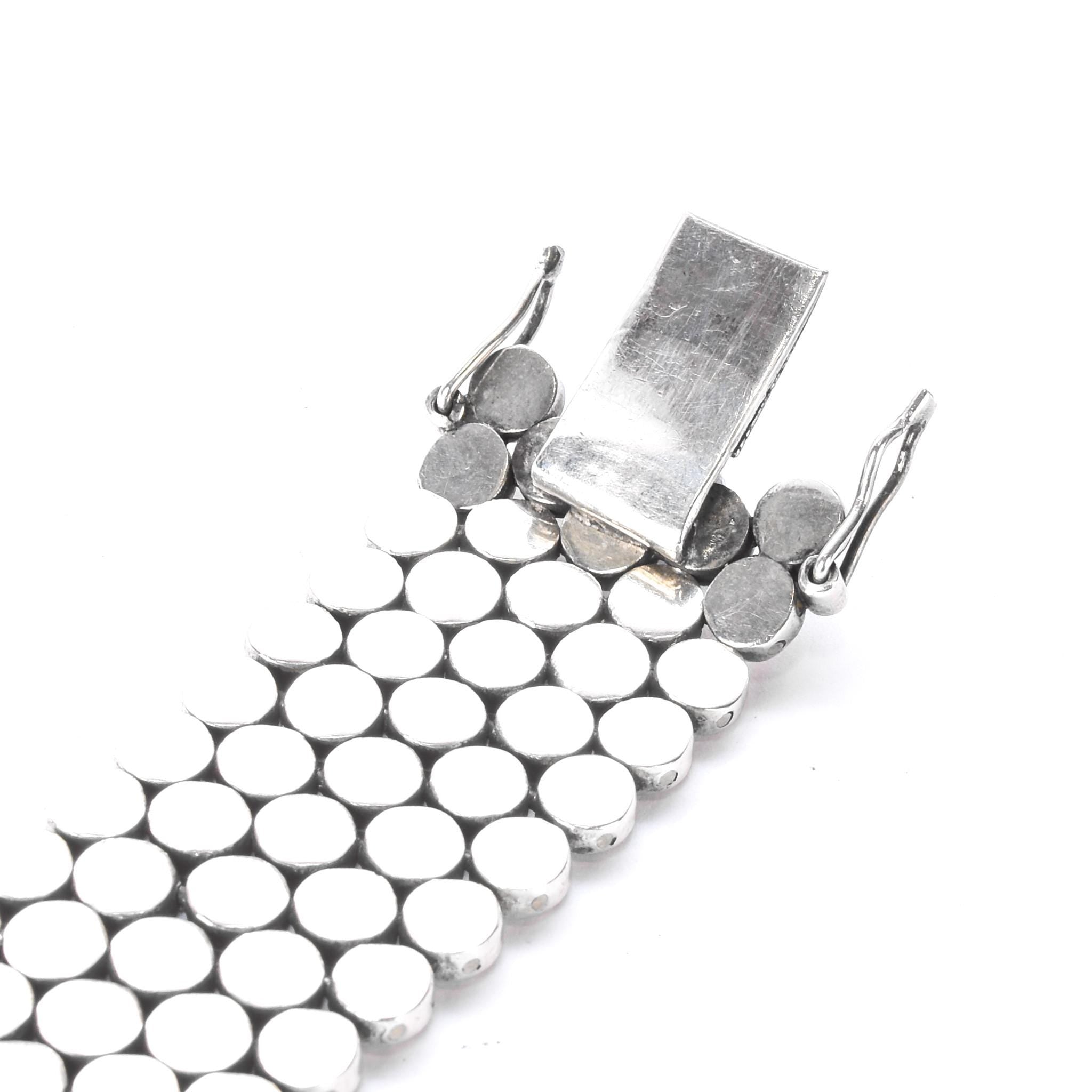 Sterling Silver Heavy-Weight Disk Link Bracelet
