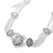 Sterling Silver Turkish Osmanli Niello-Style Choker Necklace