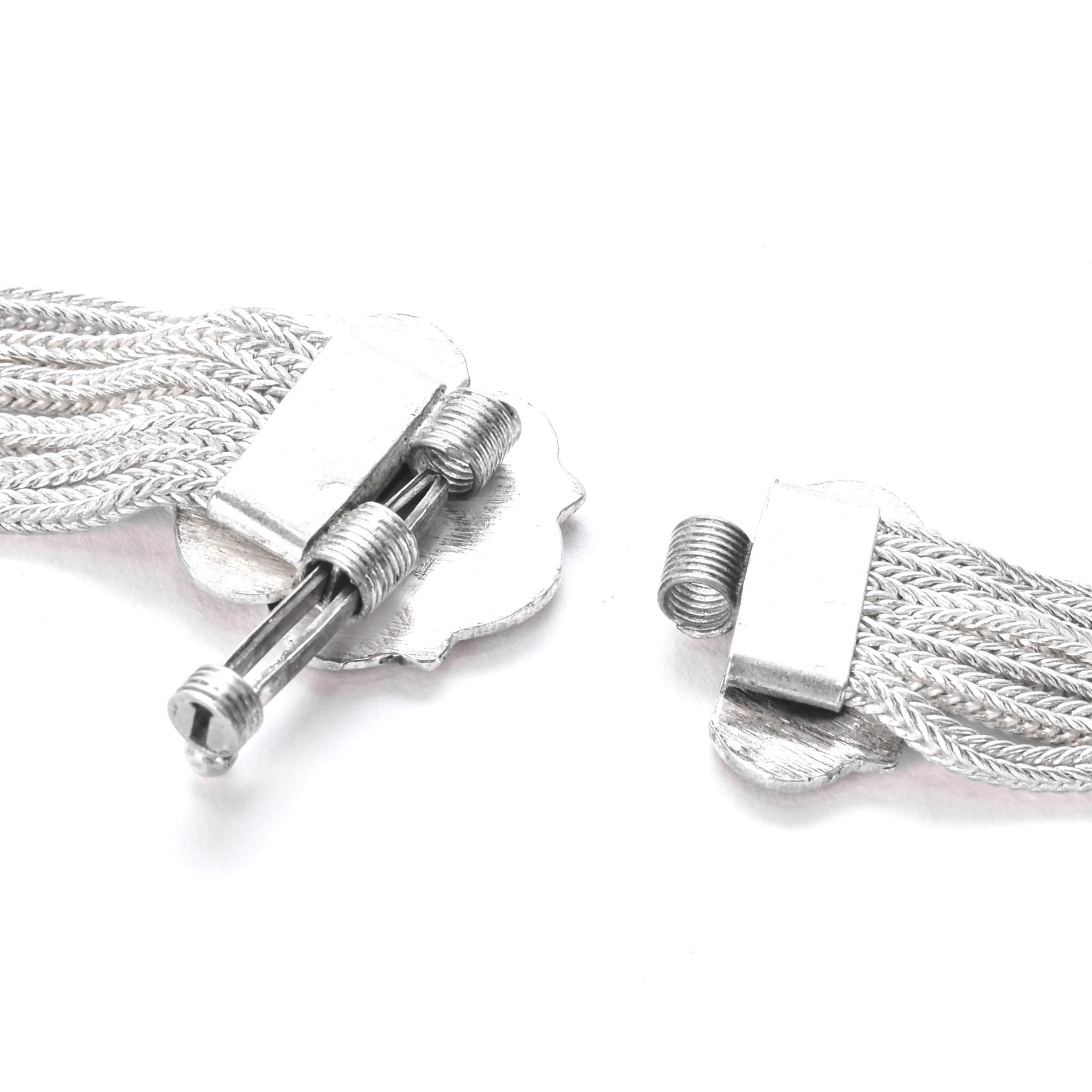 Sterling Silver Turkish Osmanli Niello-Style Choker Necklace