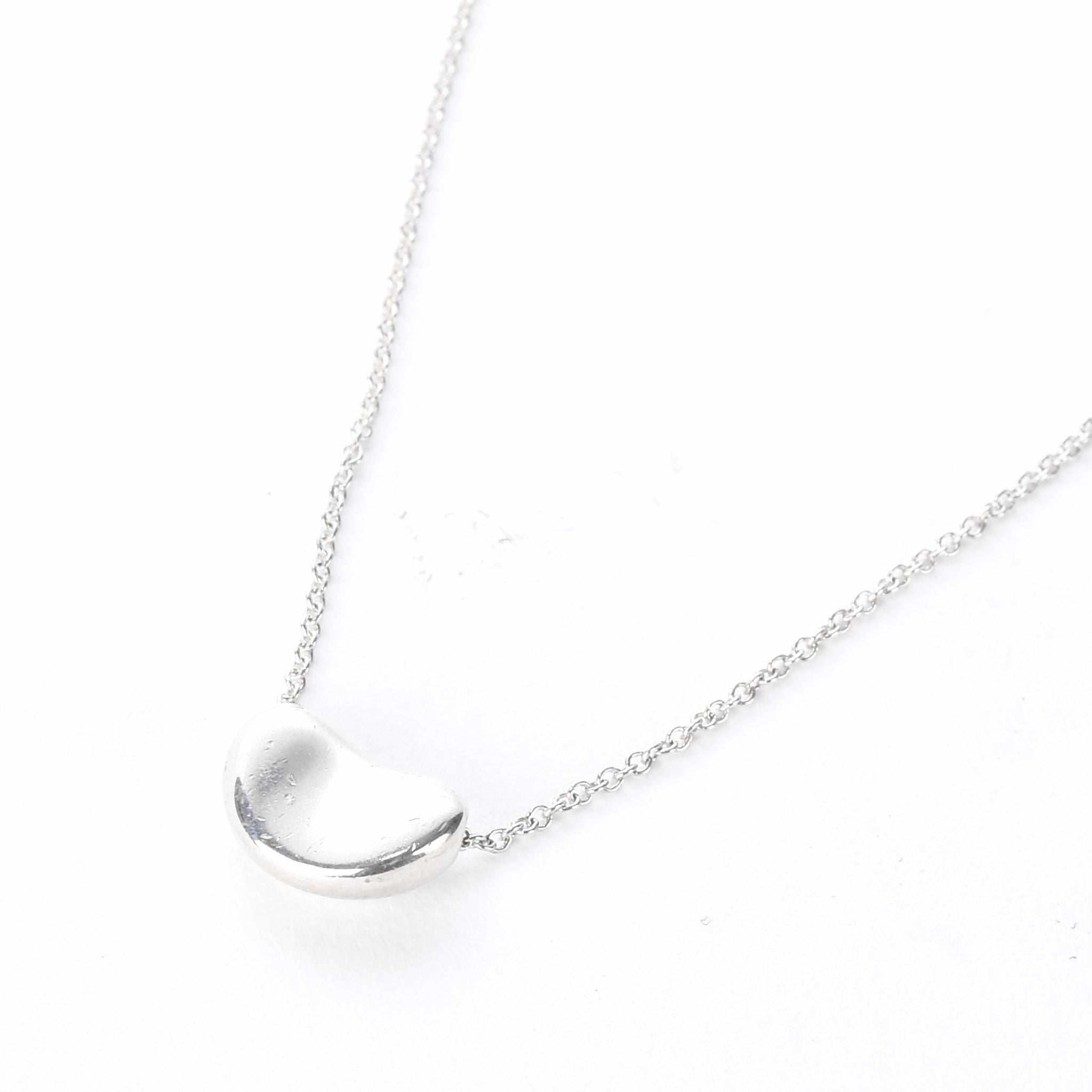 Sterling Silver Tiffany & Co. Elsa Peretti Bean Necklace