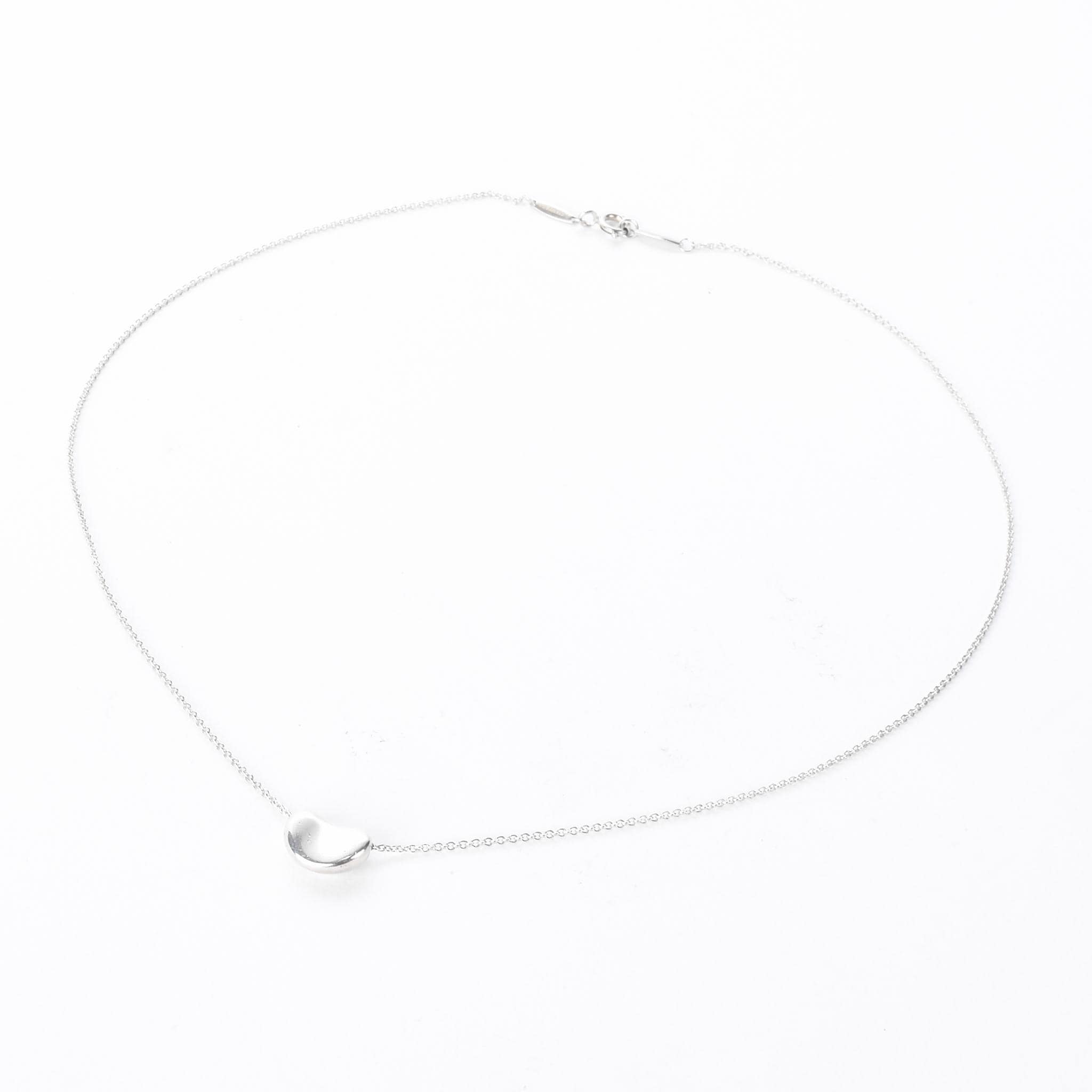 Sterling Silver Tiffany & Co. Elsa Peretti Bean Necklace
