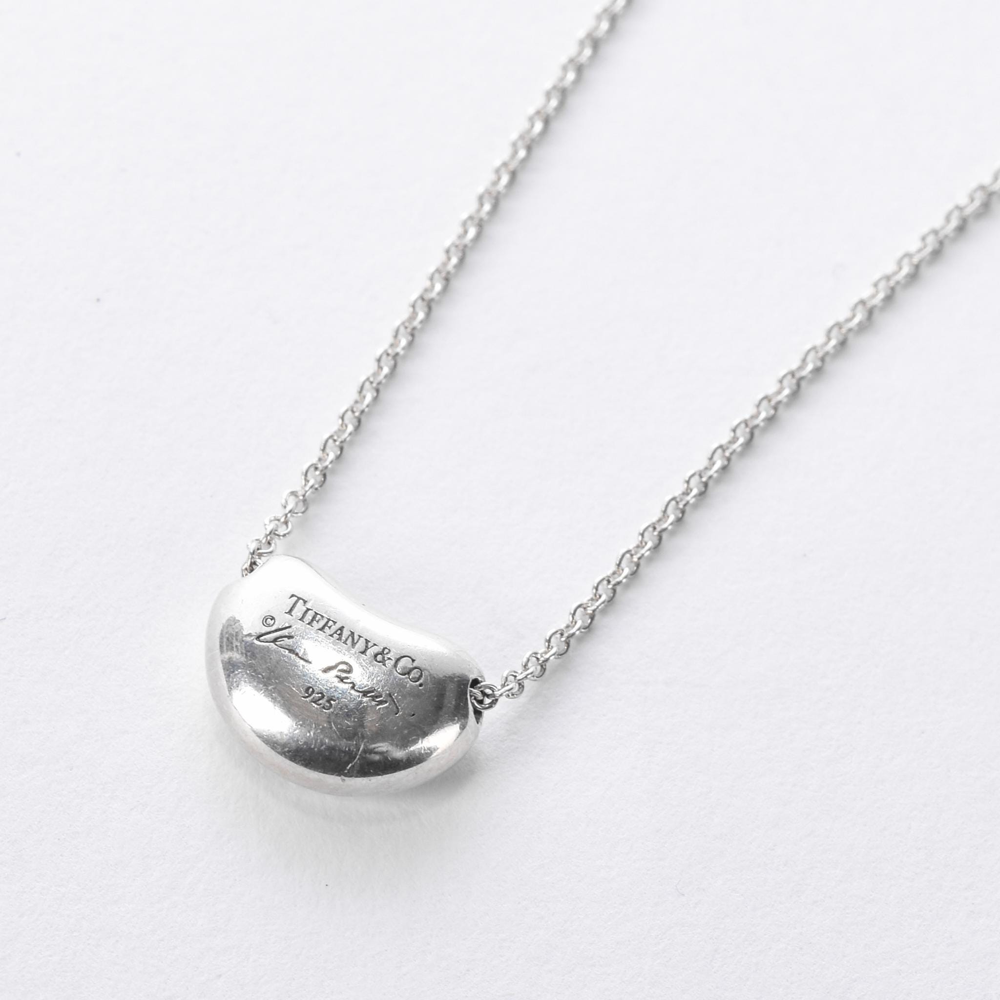 Sterling Silver Tiffany & Co. Elsa Peretti Bean Necklace