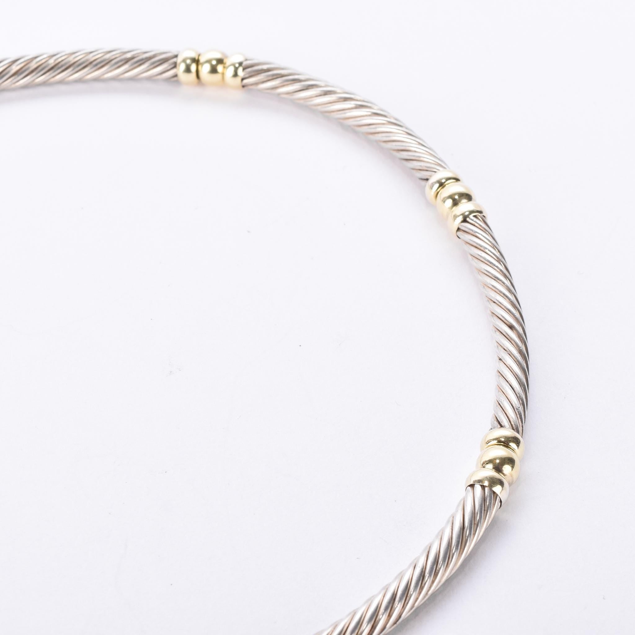 David Yurman Sterling Silver & 14K Gold Metro Collar Necklace