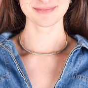 David Yurman Sterling Silver & 14K Gold Metro Collar Necklace