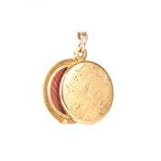 Vintage 14K Gold Star Etched Slide Locket