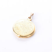 Vintage 14K Gold Star Etched Slide Locket