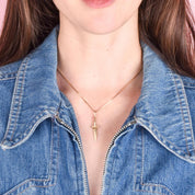 14K Gold Dagger/Knife Pendant