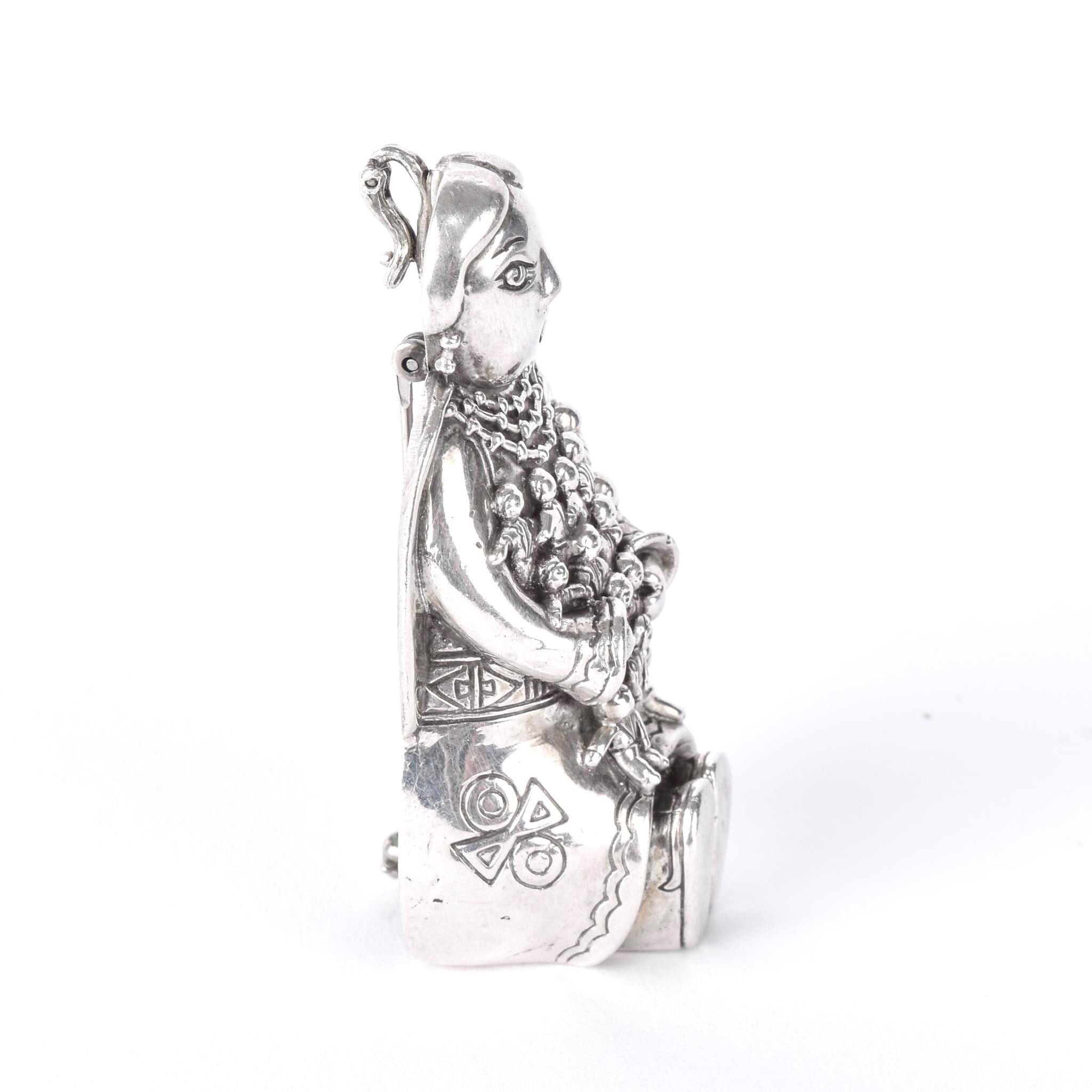 Sterling Silver Native American Storyteller Pendant/Brooch