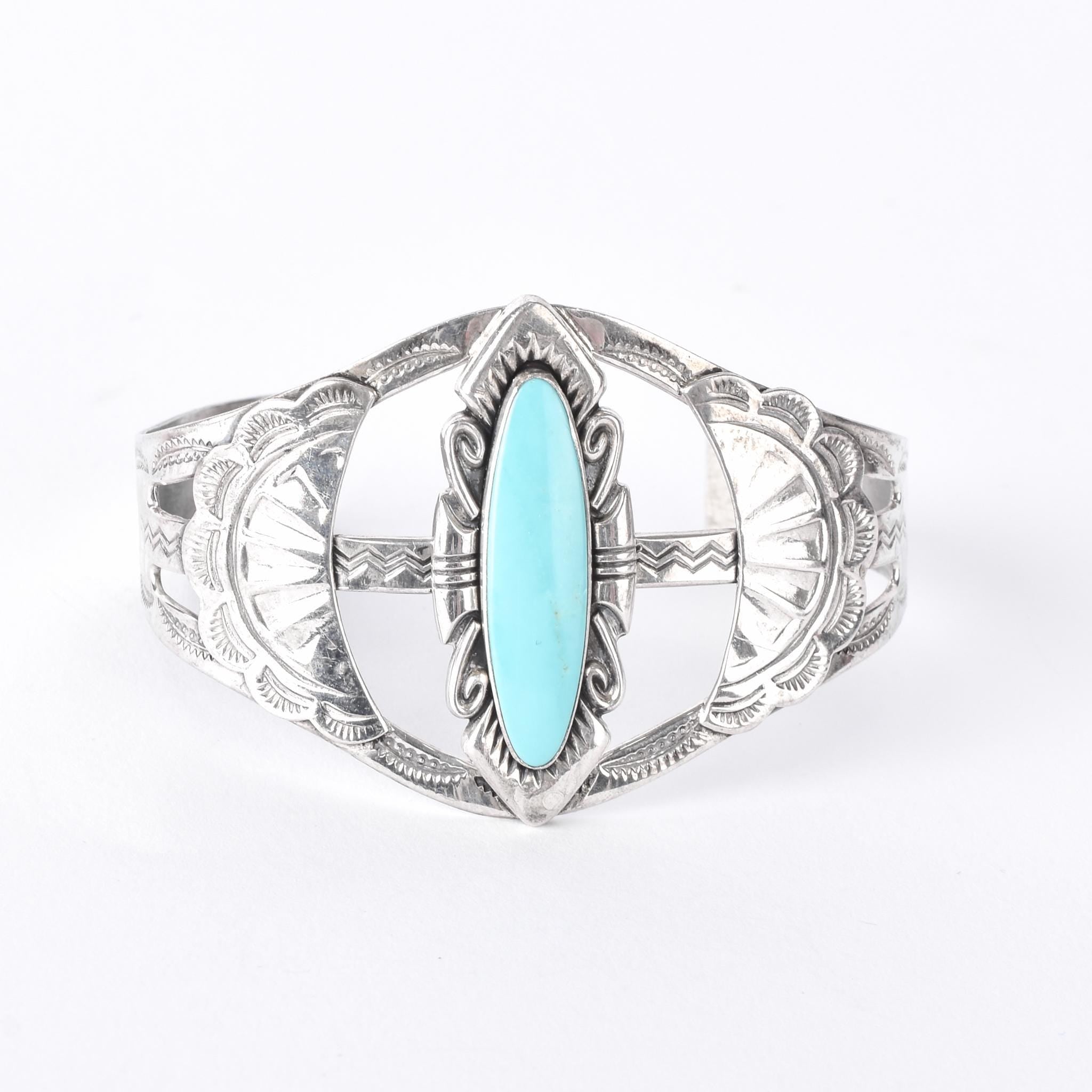 Bell Trading Najavo Sterling Silver and Turquoise Cuff Bracelet