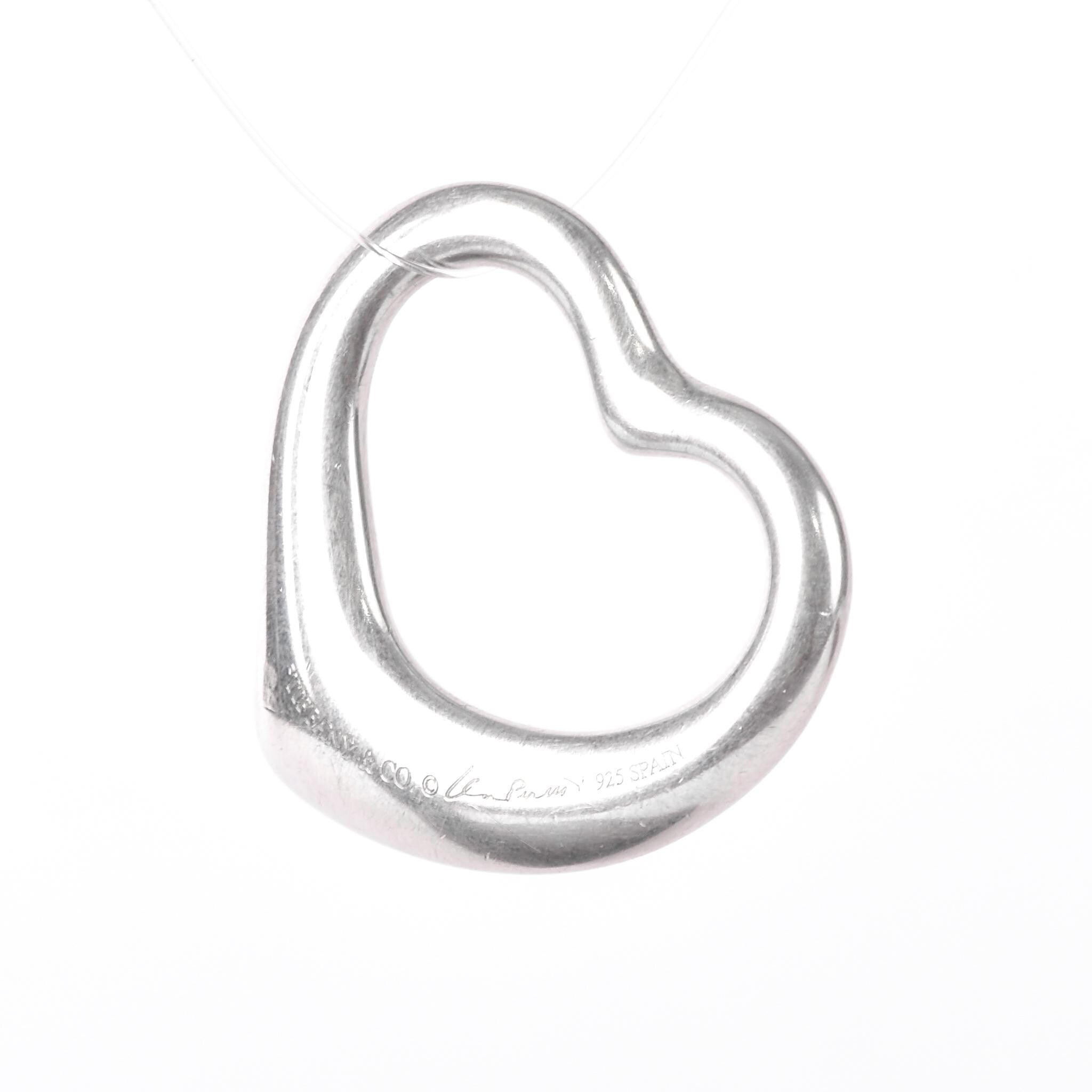 Vintage Tiffany & Co Elsa Peretti Sterling Silver Open Heart Pendant