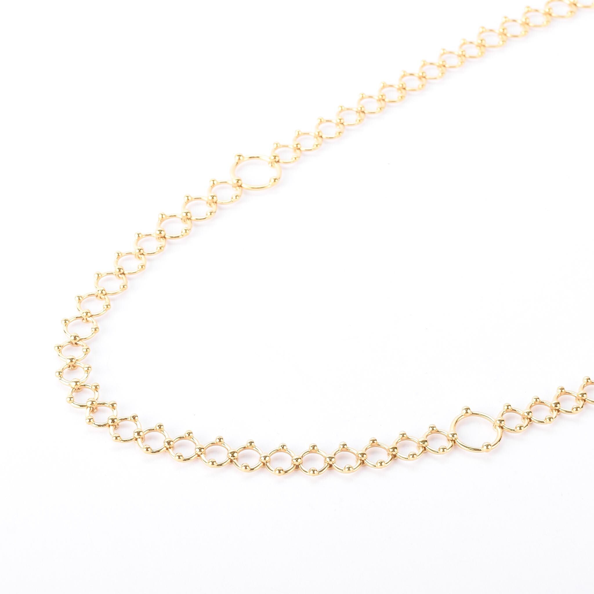 Tiffany & Co. 18K Gold Ring Links Long Necklace