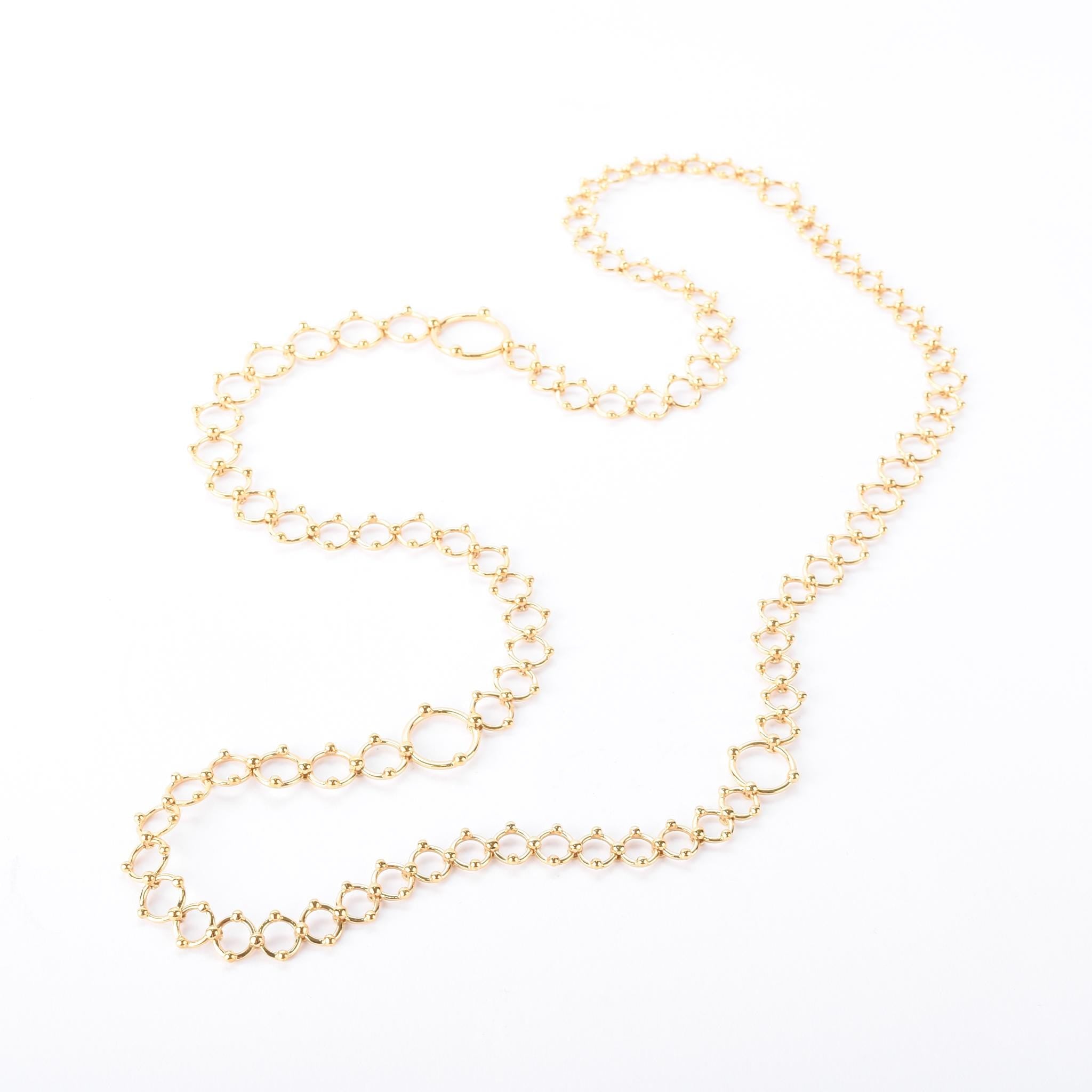 Tiffany & Co. 18K Gold Ring Links Long Necklace