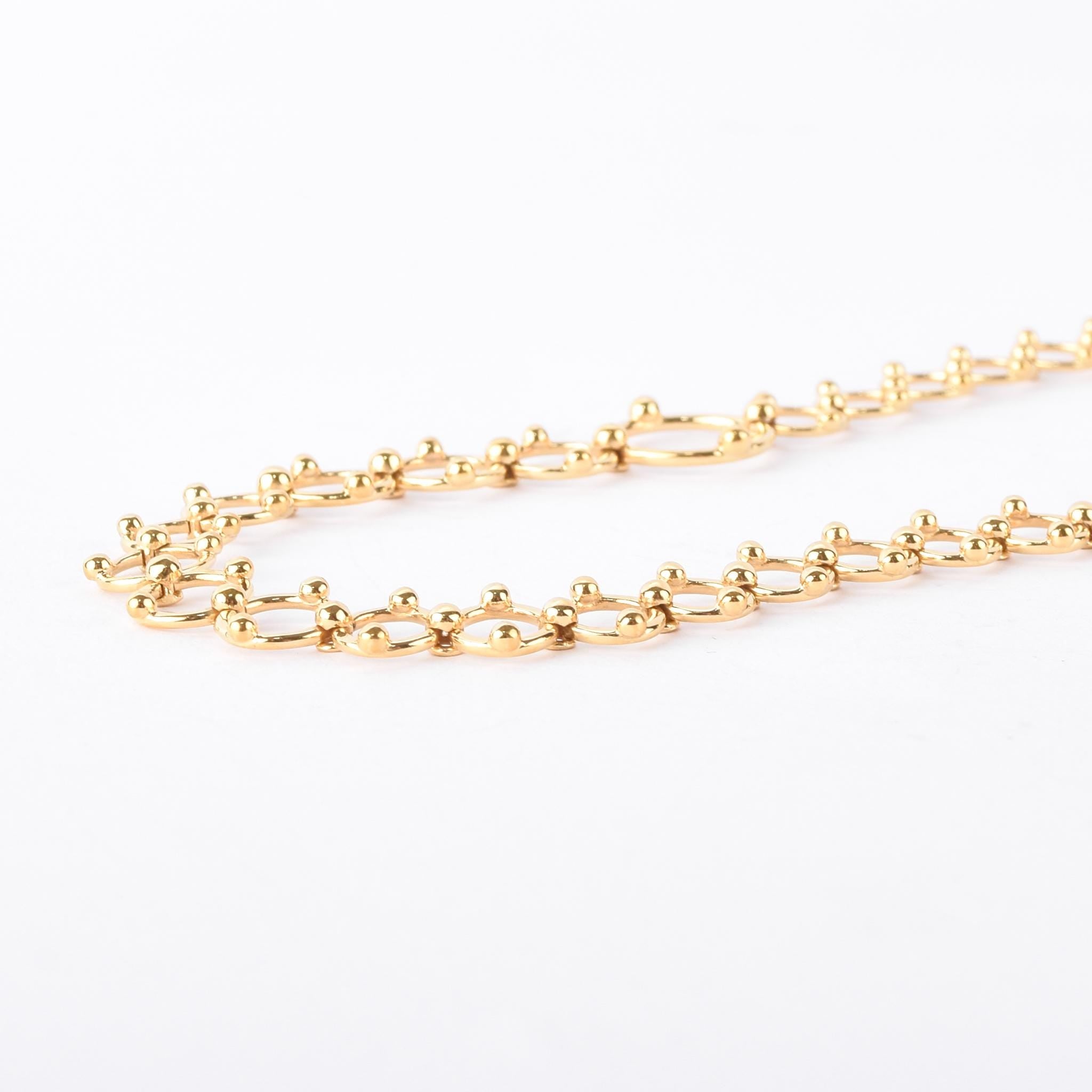 Tiffany & Co. 18K Gold Ring Links Long Necklace