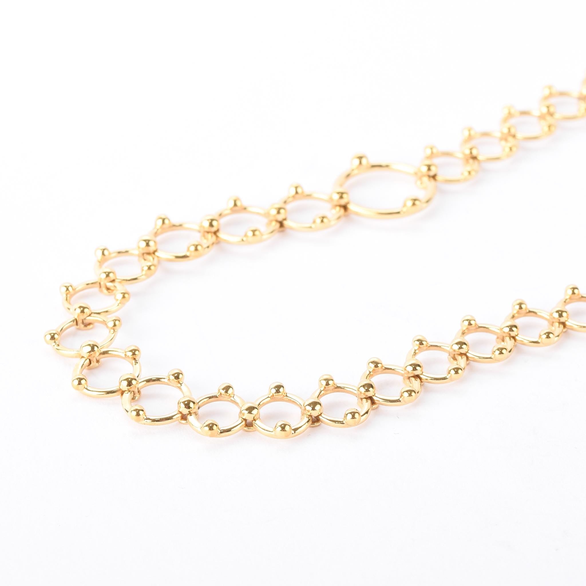Tiffany & Co. 18K Gold Ring Links Long Necklace