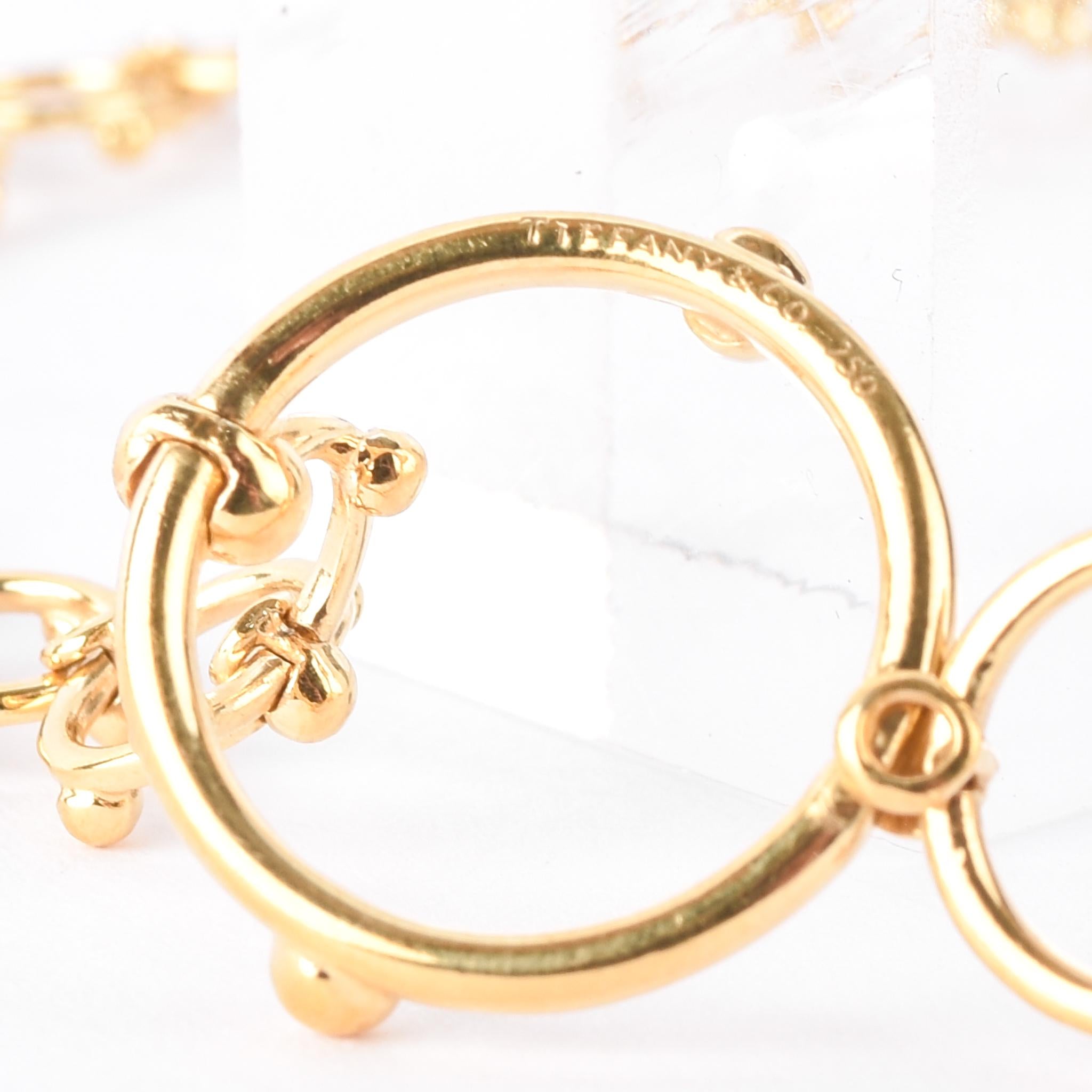 Tiffany & Co. 18K Gold Ring Links Long Necklace