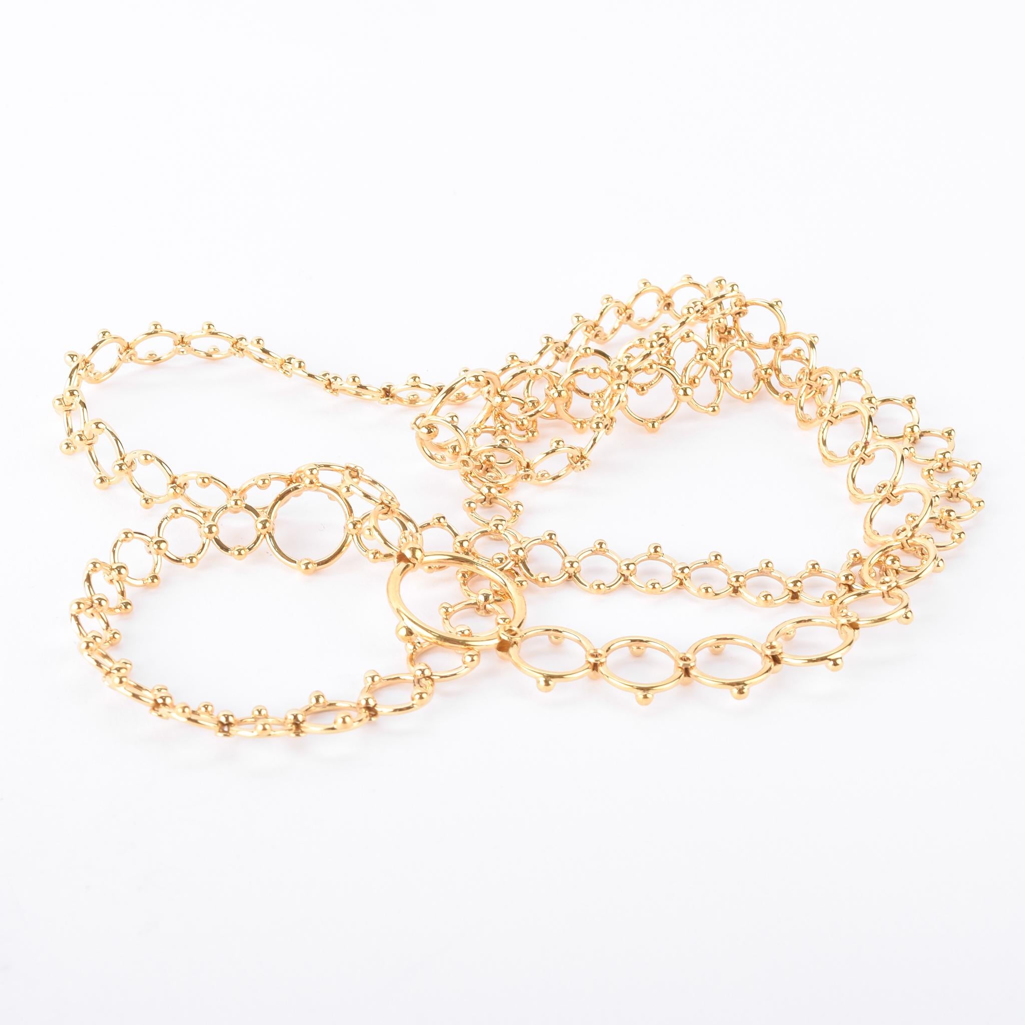 Tiffany & Co. 18K Gold Ring Links Long Necklace