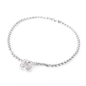 Vintage David Yurman Sterling Silver and Diamond Quatrefoil Pendant Necklace