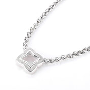Vintage David Yurman Sterling Silver and Diamond Quatrefoil Pendant Necklace