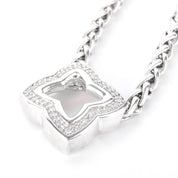 Vintage David Yurman Sterling Silver and Diamond Quatrefoil Pendant Necklace