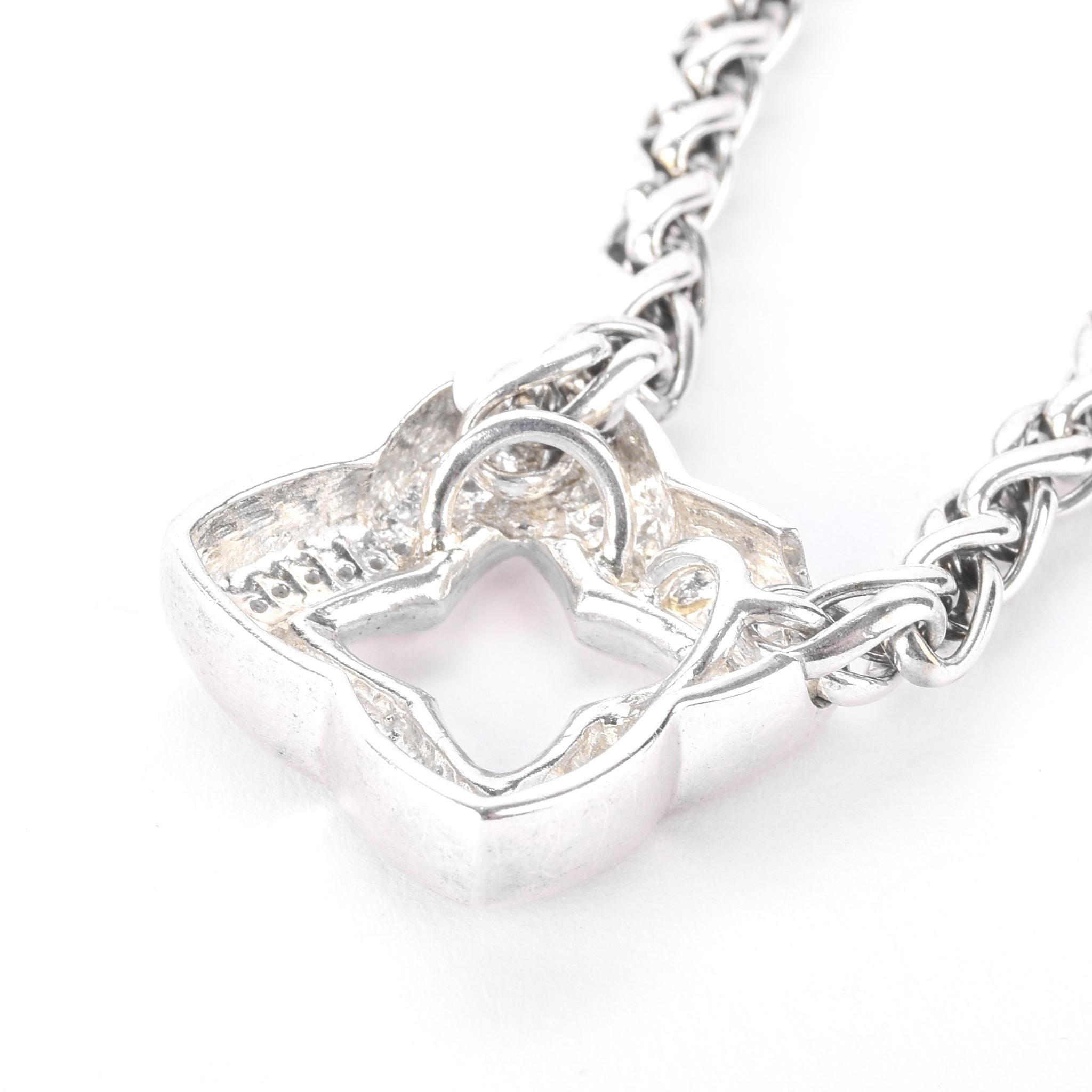 Vintage David Yurman Sterling Silver and Diamond Quatrefoil Pendant Necklace