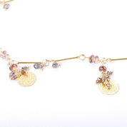 18K Gold Topaz and Diamond Beaded Trinket Necklace