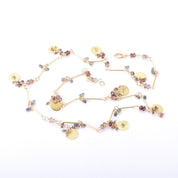 18K Gold Topaz and Diamond Beaded Trinket Necklace