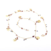18K Gold Topaz and Diamond Beaded Trinket Necklace
