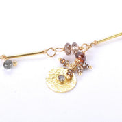 18K Gold Topaz and Diamond Beaded Trinket Necklace