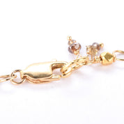 18K Gold Beaded Link Necklace with Topaz Beads