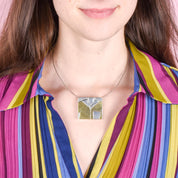 1980's Hand-Signed Sterling Silver and Brass Shirt Pendant/Brooches