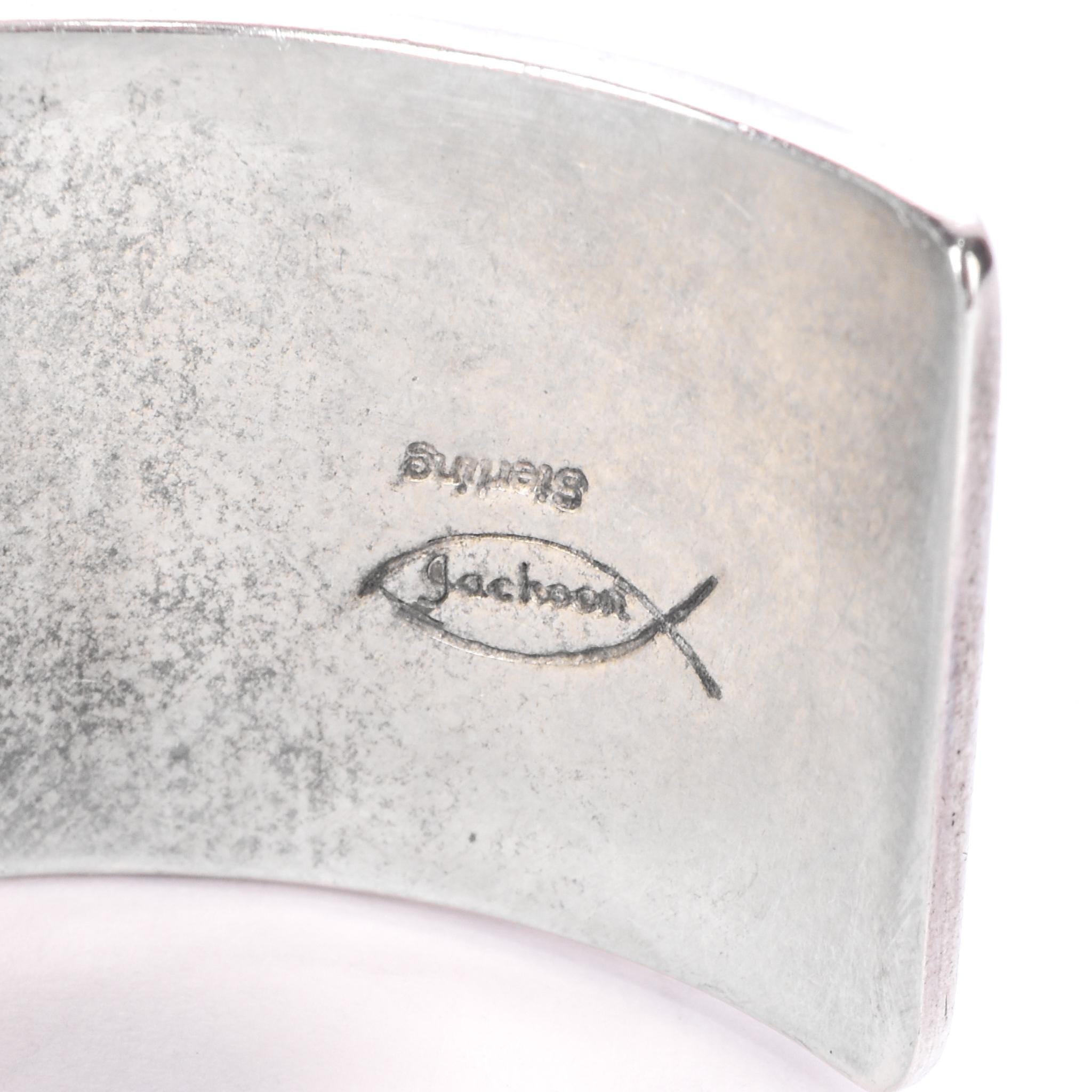 Signed Tommy Jackson Navajo Sterling Silver Turquoise Inlay Cuff Bracelet