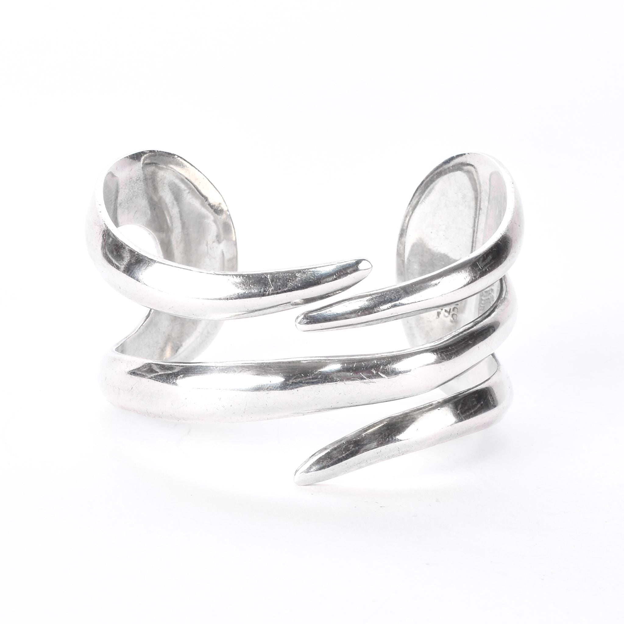 Taxco 925 Sterling Silver Modernist Cuff Bracelet