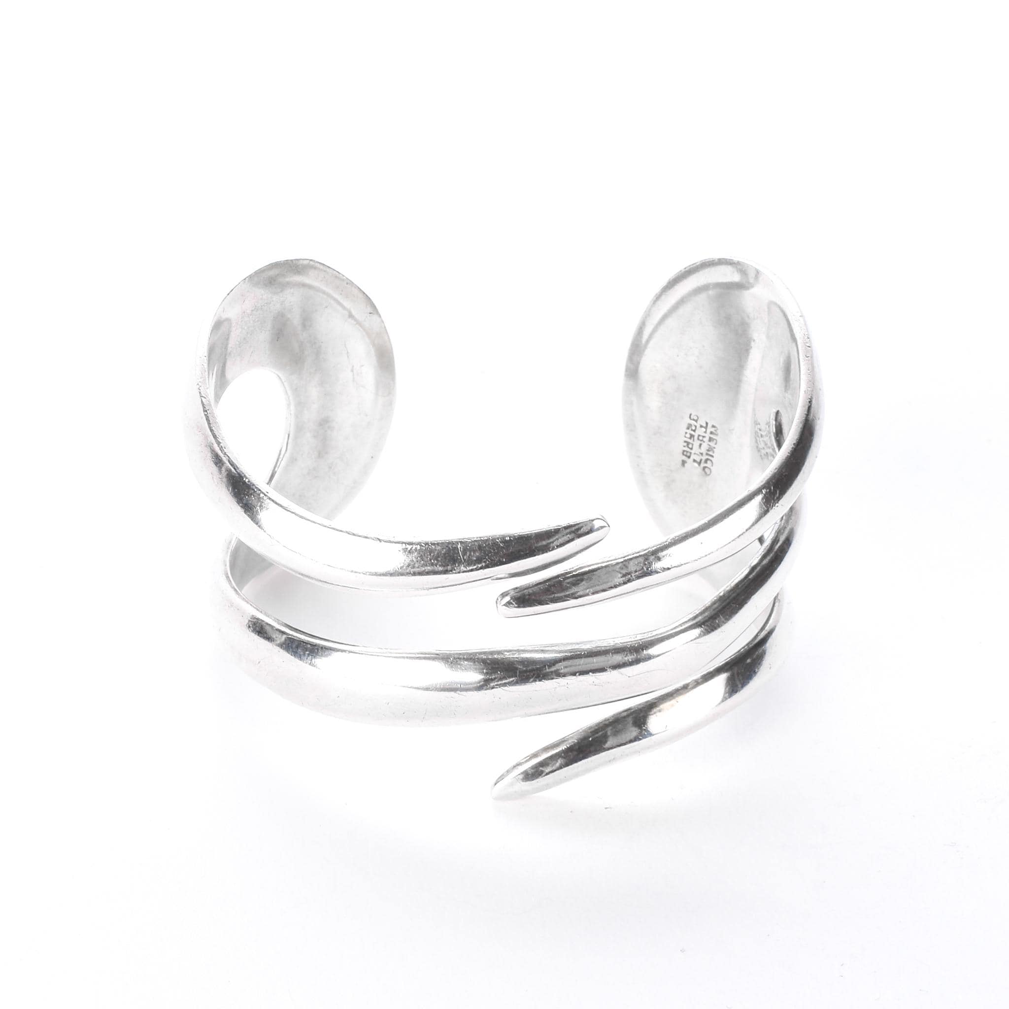 Taxco 925 Sterling Silver Modernist Cuff Bracelet