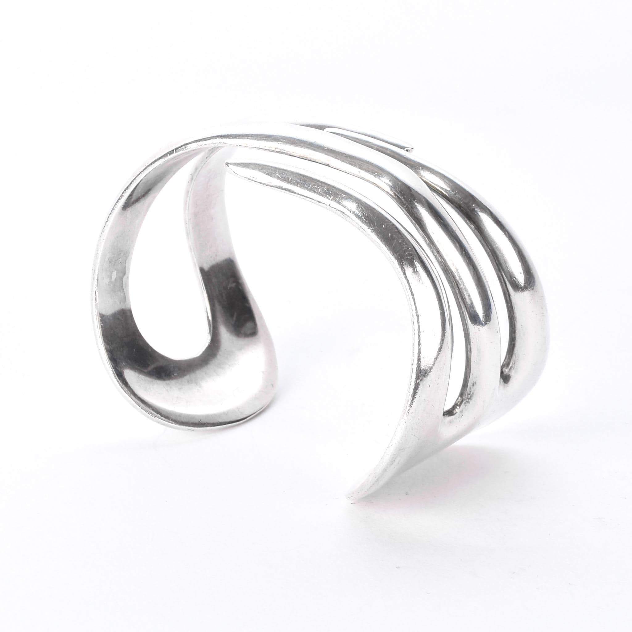 Taxco 925 Sterling Silver Modernist Cuff Bracelet