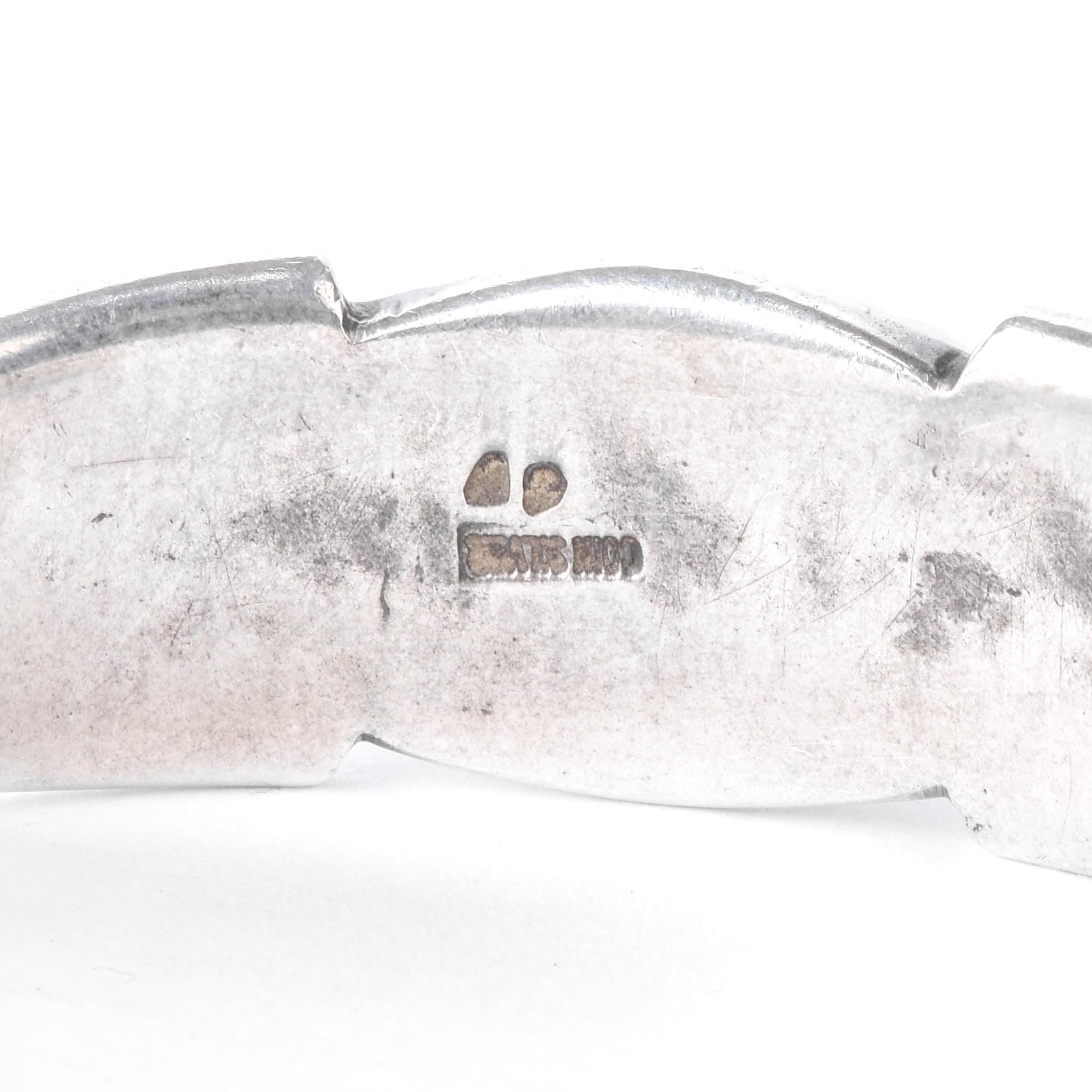 800-900 Coin Silver Heavyweight Stamped Turquoise Cuff Bracelet